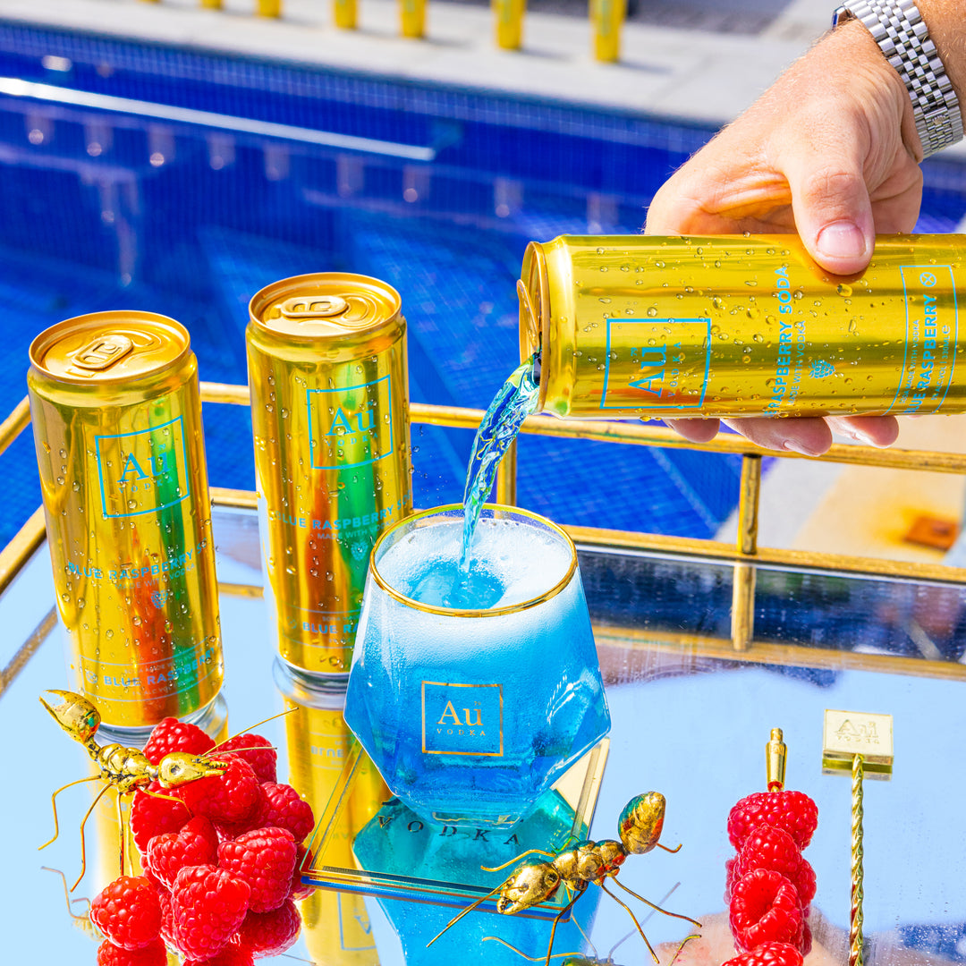 Au Vodka Blue Raspberry Pre-Mixed Cans - Case of 12