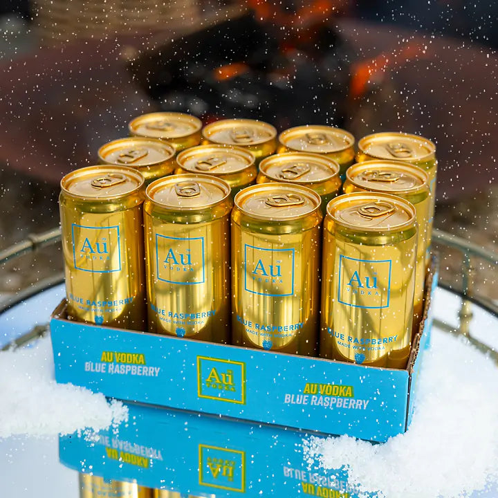 Au Vodka Blue Raspberry Pre-Mixed Cans - Case of 12