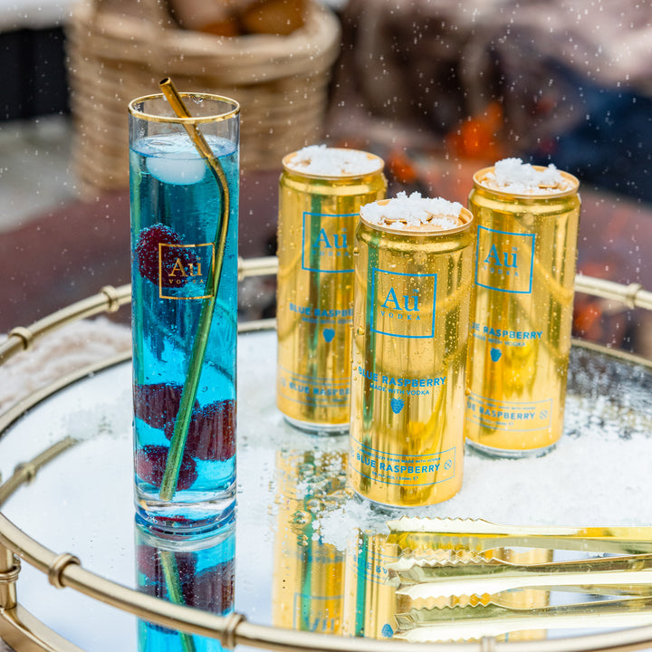 Au Vodka Blue Raspberry Pre-Mixed Cans - Case of 12